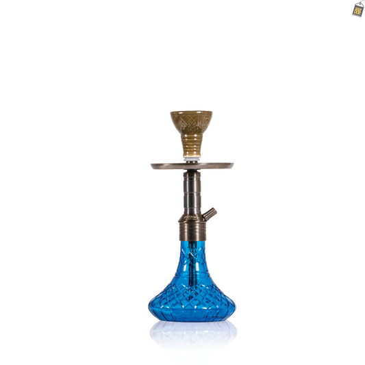 Noddy 007 Night Fire Hookah with Bag - Black Stem / Blue Base