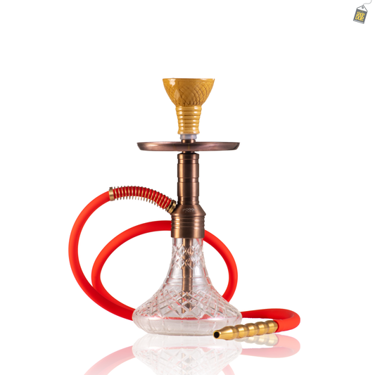 Noddy 007 Night Fire Hookah with Bag - Bronze Stem / Transparent Base