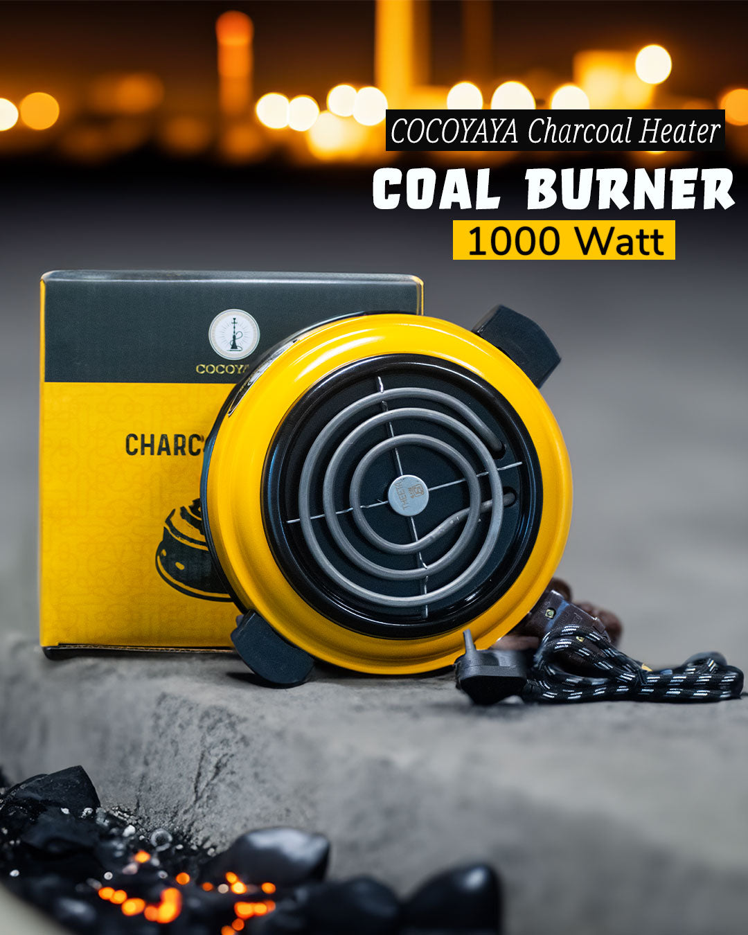 COCOYAYA Charcoal Heater Coal Burner - 1000 Watt