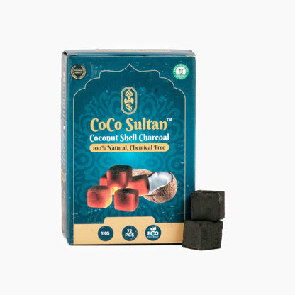 COCO Sultan Hookah Coconut Coal 1kg - 72pcs (FREE Glove Inside)