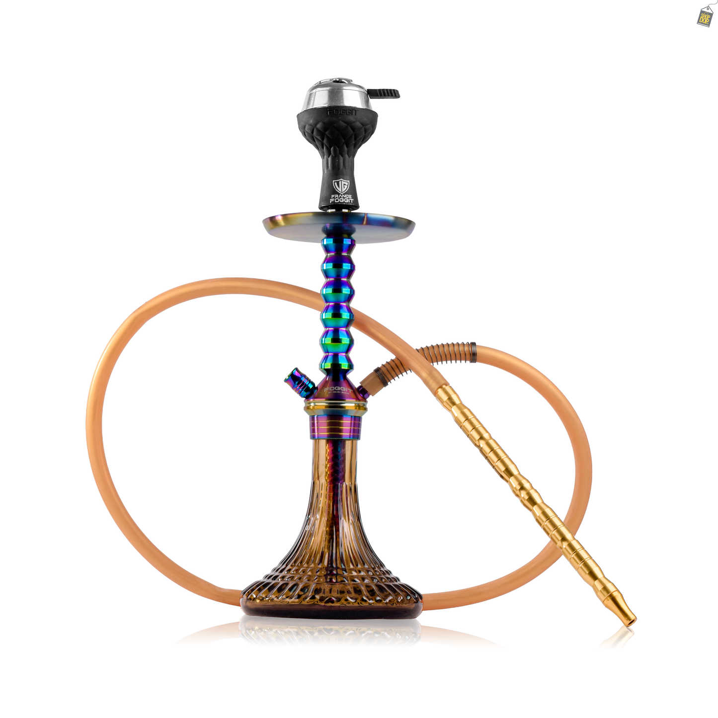 VG Joe Ladder Hookah with Bag - Rainbow Stem / Grey Base