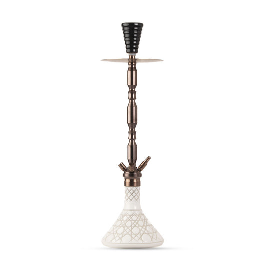 COCOYAYA King Series Hookah - Bronze Stem (White Base)