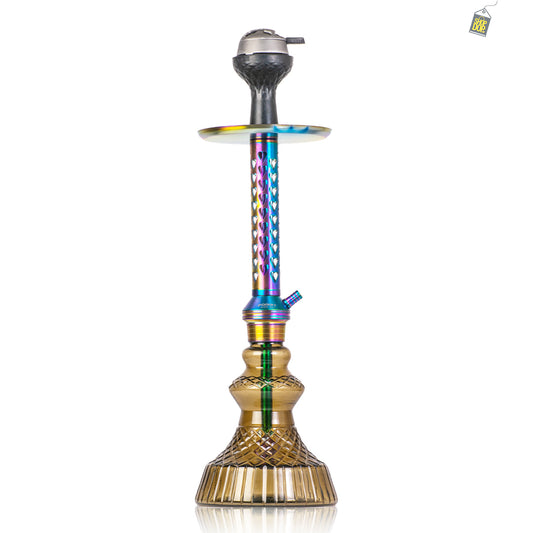 Alexander HRT Hookah with Bag - Rainbow Stem / Grey Carafe Base