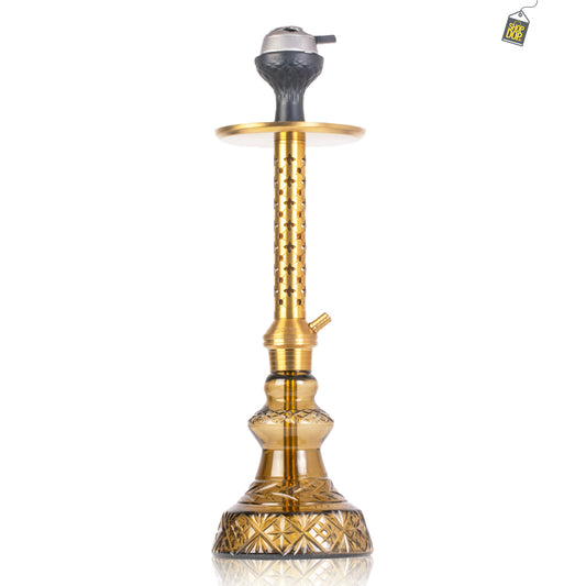 Alexander Star Hookah with Bag - Grey Carafe Base / Gold Stem