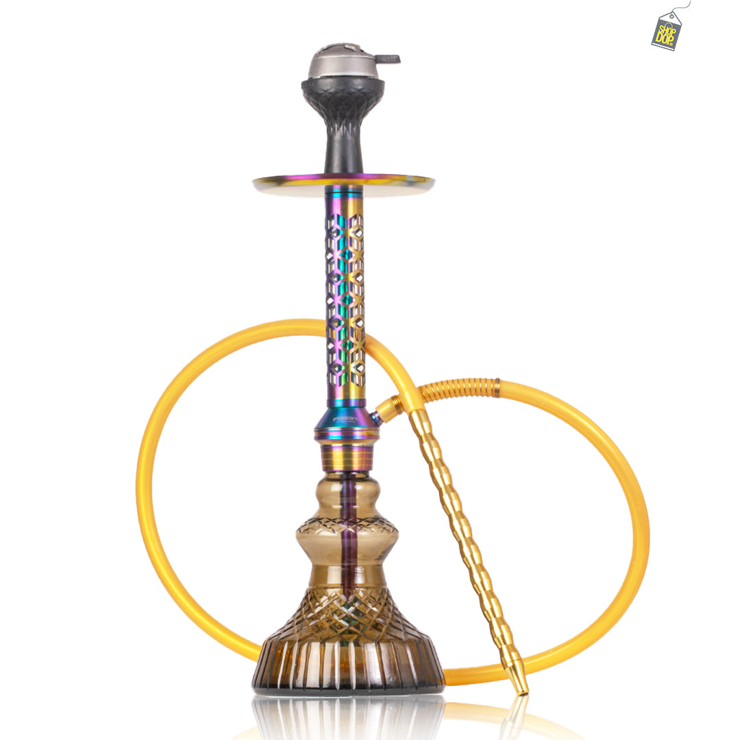 Alexander JLS Hookah with Bag - Rainbow Stem / Grey Carafe Base