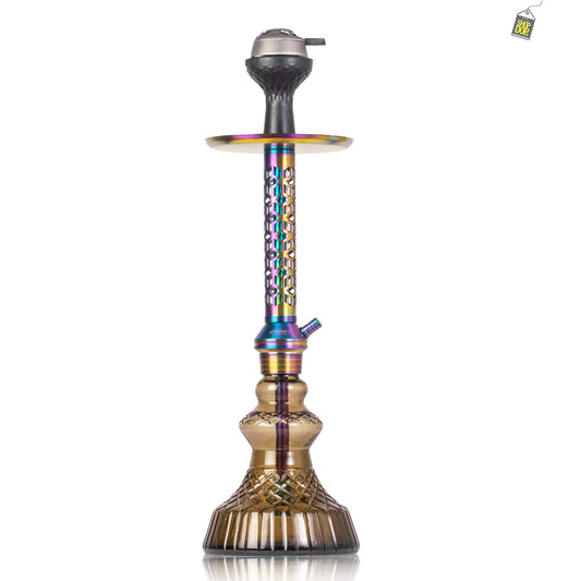 Alexander JLS Hookah with Bag - Rainbow Stem / Grey Carafe Base