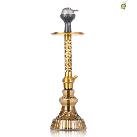 Alexander JLS Hookah with Bag - Gold Stem / Grey Carafe Base