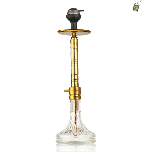 Attack Hookah with Bag - Golden Stem / Transparent Base