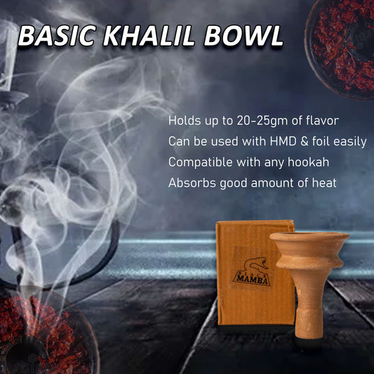 बॉक्स के साथ ब्लैक माम्बा बेसिक खलील हुक्का क्ले चिलम