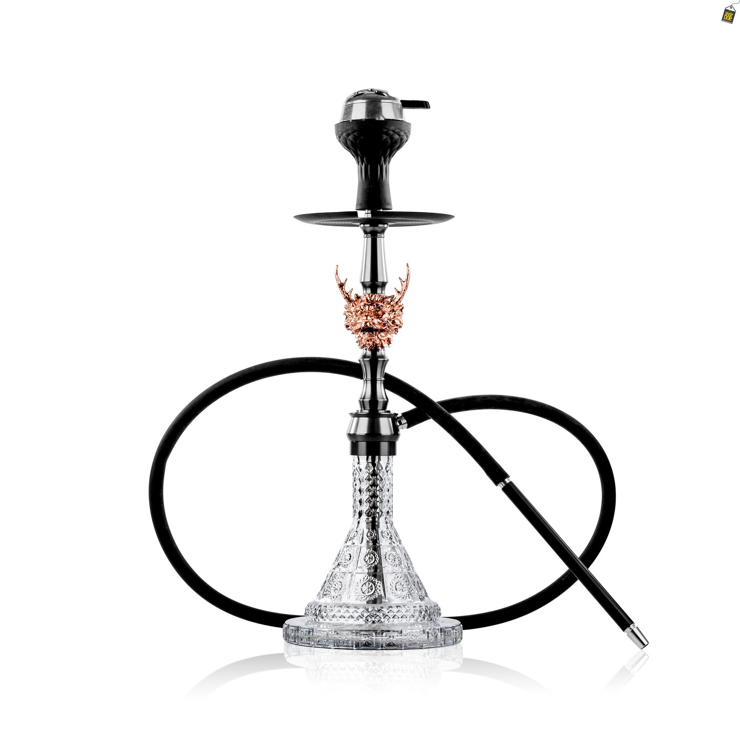 Beast Lord Hookah - Gun Metal Stem (Rose Gold Face)