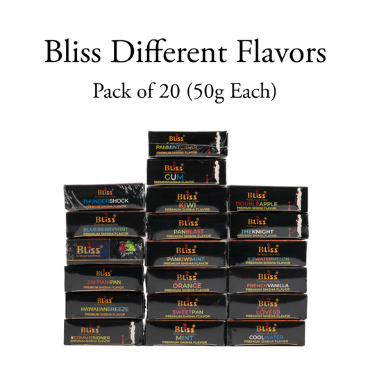 Combo - Different Bliss Hookah Flavors - 50g (Pack of 20)