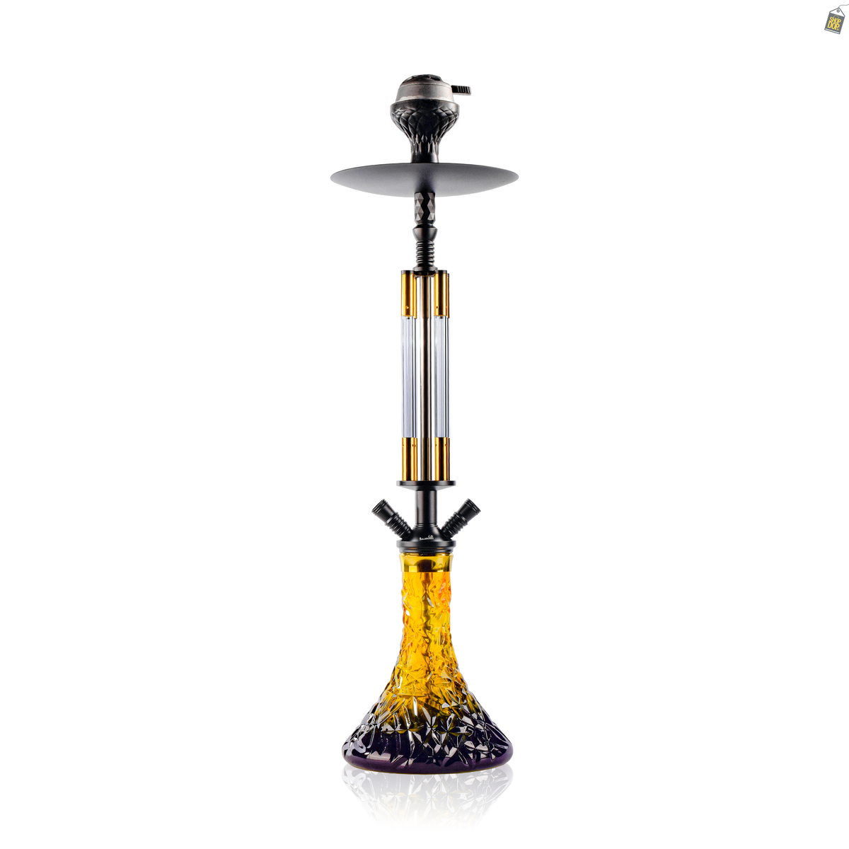 Bollard Dual Hose Hookah - Gold