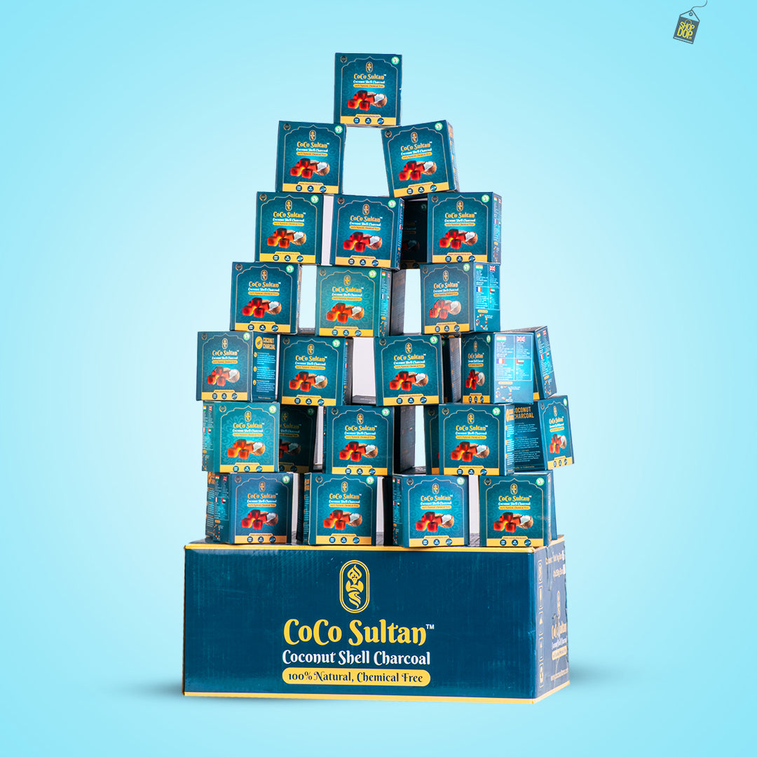 Pack of 12kg (Peti) - COCO Sultan Coconut Coal (18pcs Each 250g) - Carton
