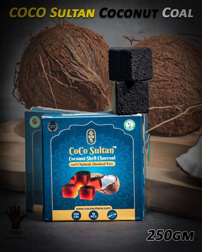 COCO Sultan Coconut Coal for Hookah - 250g (Pack of 8 Boxes)