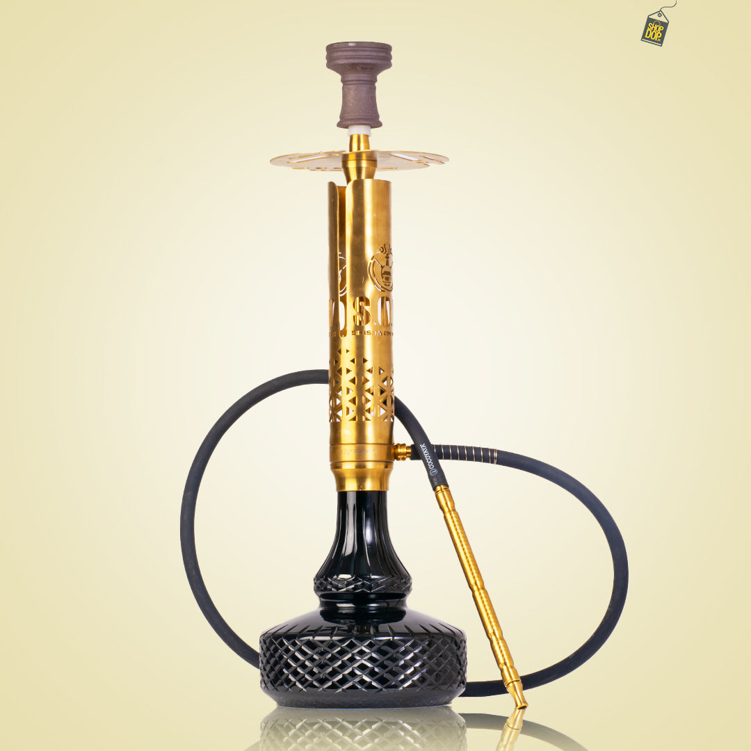 COCOYAYA Vivanta Hookah (Ferro Series) - Gold Stem / Black Base