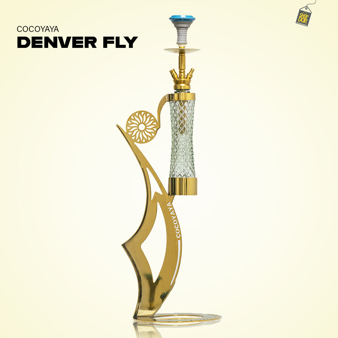 COCOYAYA Denver Fly Hookah - Golden Wings / Transparent Bottle