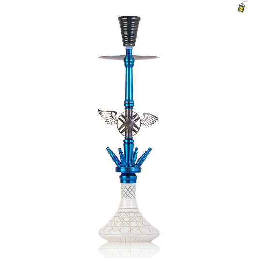 COCOYAYA Amara 4 Pipe Hookah - Rainbow Stem / White Base