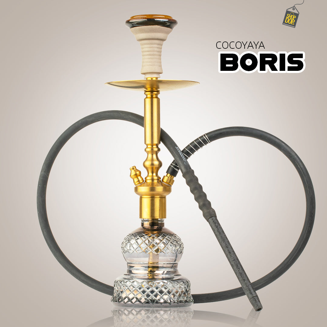 COCOYAYA Boris Hookah - Golden Stem / Cut Glass Base