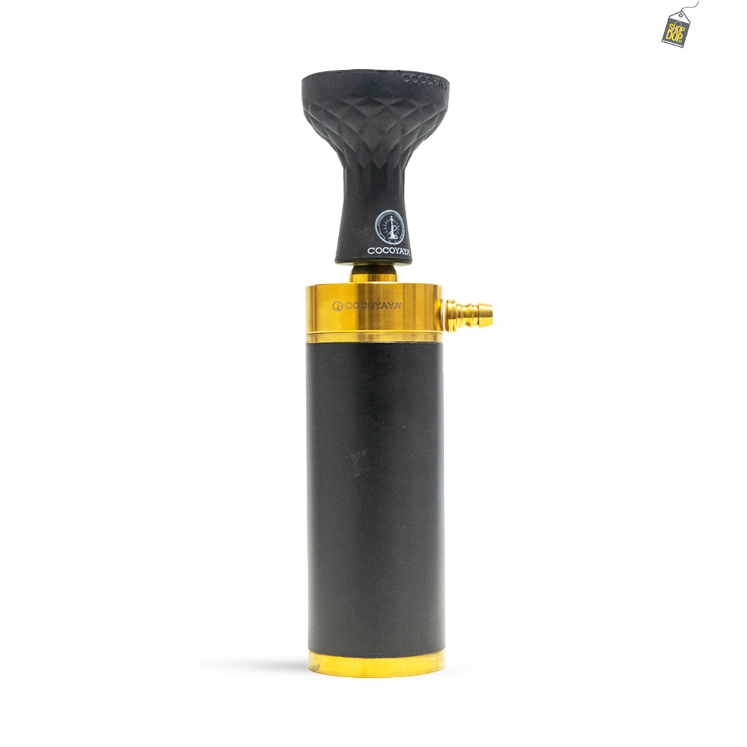 COCOYAYA Car-O-Bar Hookah - Gold Stem (Black Base)