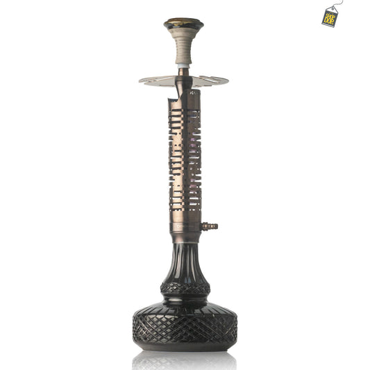COCOYAYA Vivanta Hookah (Ferro Series) - Gold Stem / Crackle Glass Base