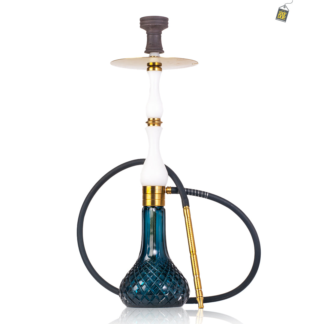 COCOYAYA Ghazi Hookah - Golden Stem / Blue Base
