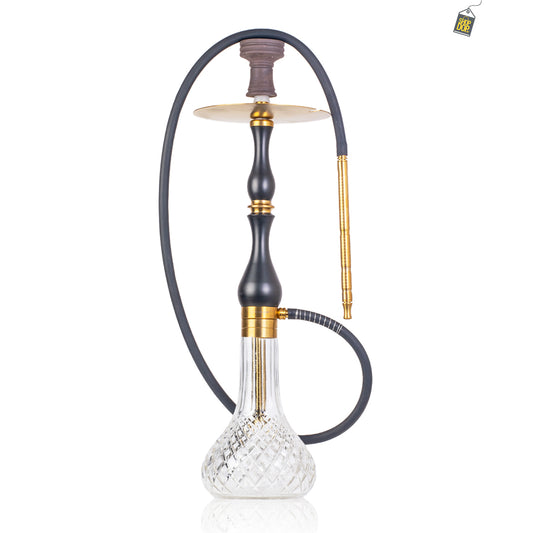 COCOYAYA Ghazi Hookah - Golden Stem / Transparent Base