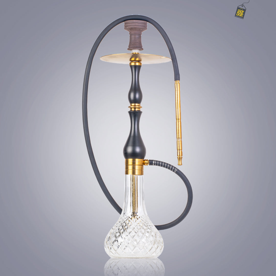 COCOYAYA Ghazi Hookah - Golden Stem / Transparent Base