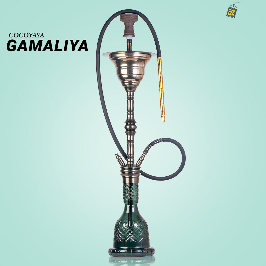 COCOYAYA Gamaliya Arabia Grande Hookah - Bronze Stem / Green Base
