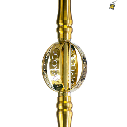 COCOYAYA Great King 4 Stripe Hookah - Gold Stem (Crackle Base)