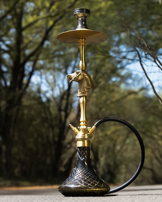 COCOYAYA Jungle Series Horsie Hookah - Golden (Black Base)