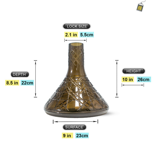 COCOYAYA King Series Hookah - Glass Base Without Lock Only (Black)