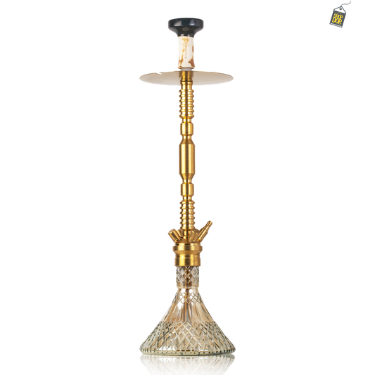 COCOYAYA King Series Hector Hookah - Golden Stem / Cut Glass Base