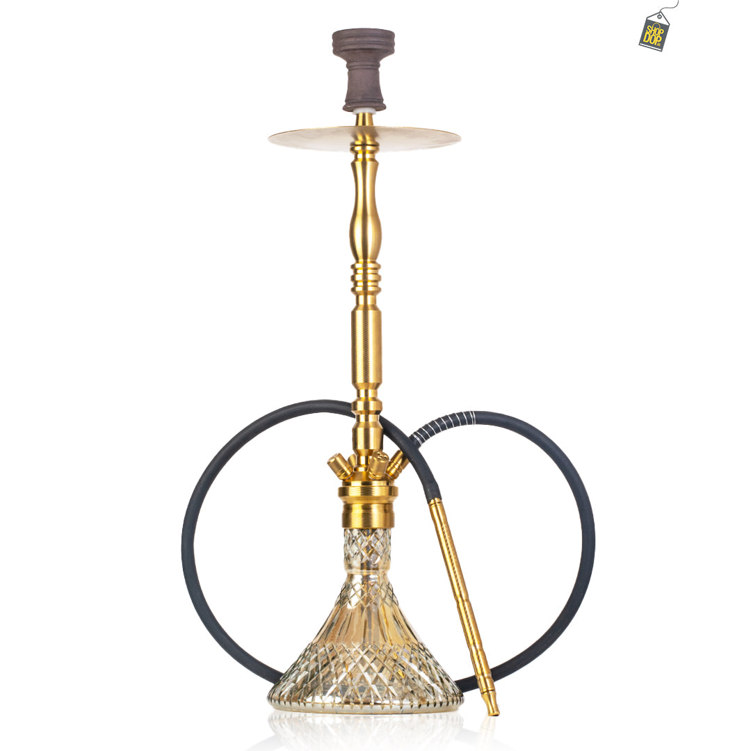 COCOYAYA King Series Carlos Hookah - Golden Stem / Transparent Base