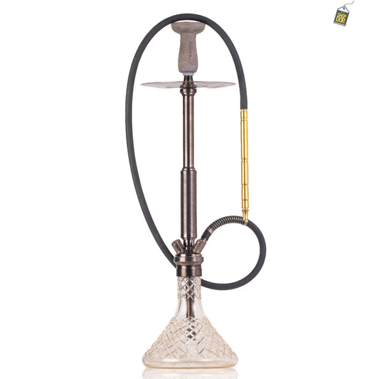COCOYAYA King Series Spiral Hookah - Bronze Stem / Transparent Base