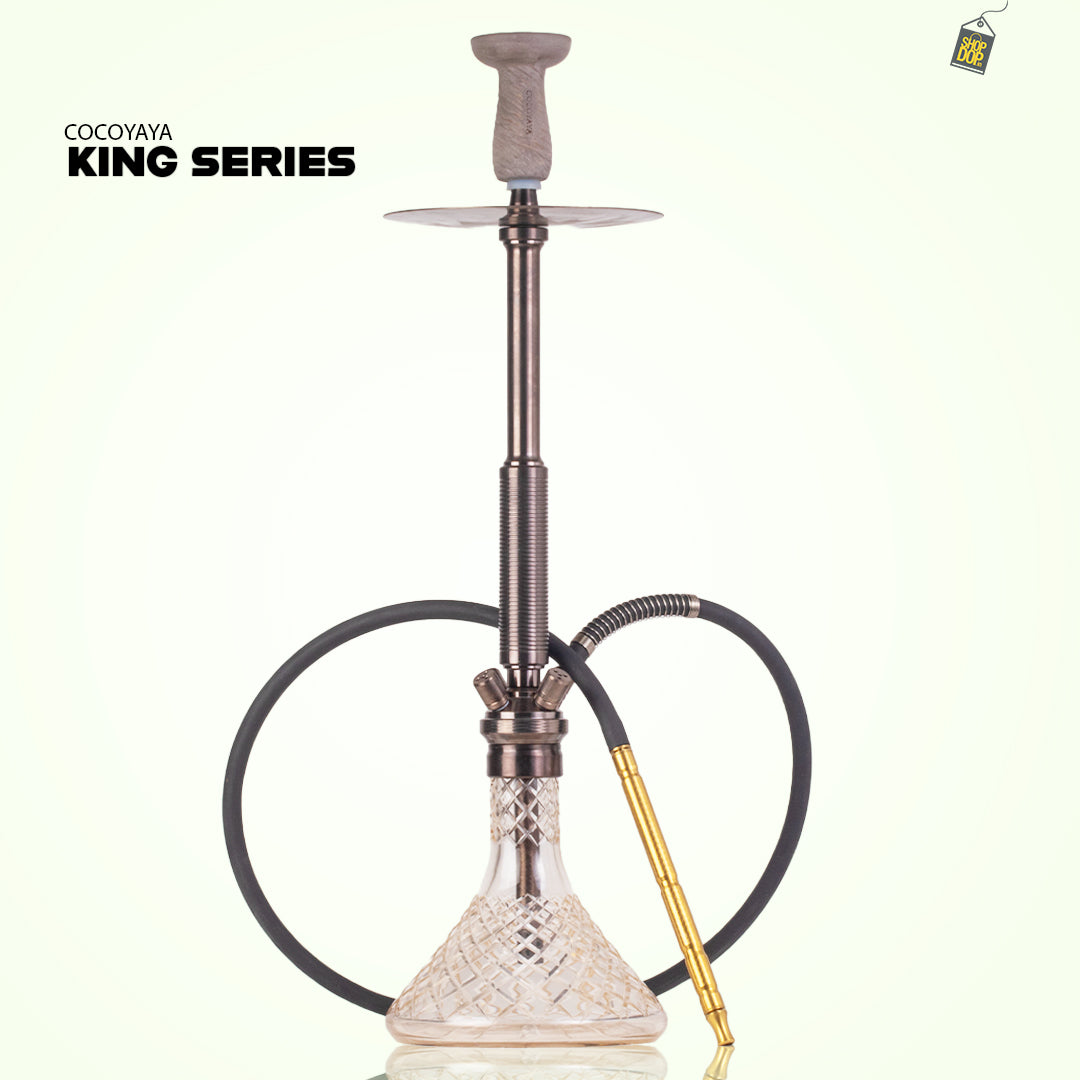 COCOYAYA King Series Spiral Hookah - Bronze Stem / Transparent Base