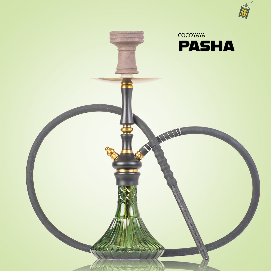 COCOYAYA Pasha Hookah - Black Stem / Green Base