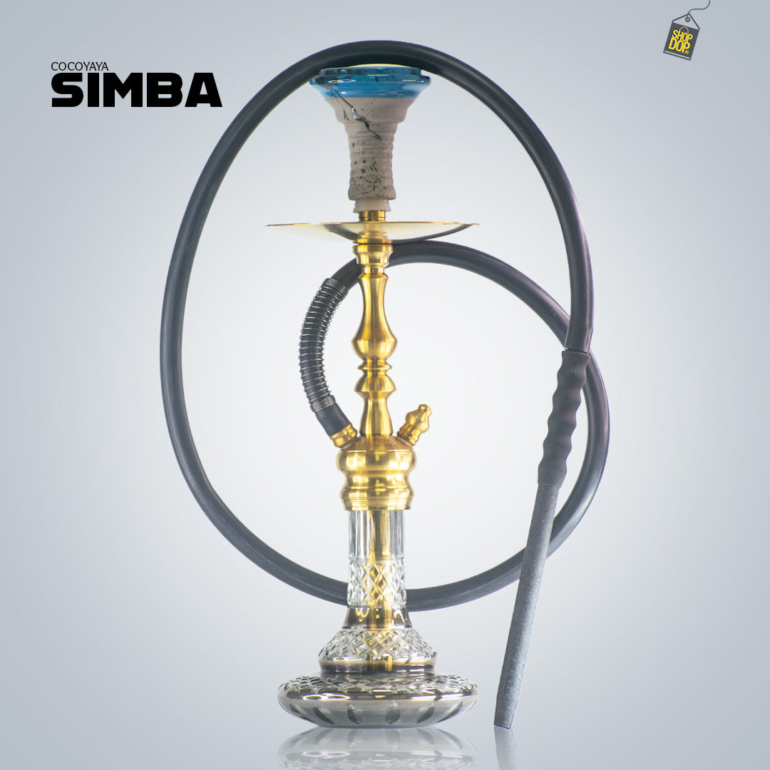 COCOYAYA Simba 2.0 Hookah - Gold Stem / Cut Glass Base