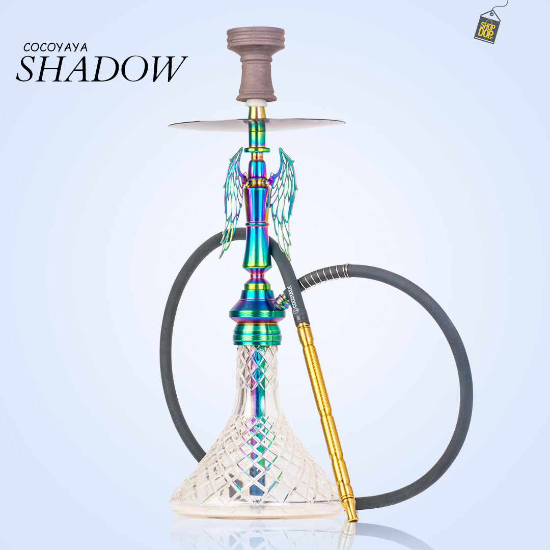 COCOYAYA Shadow Hookah (Angel Series) - Rainbow Stem / Transparent Base
