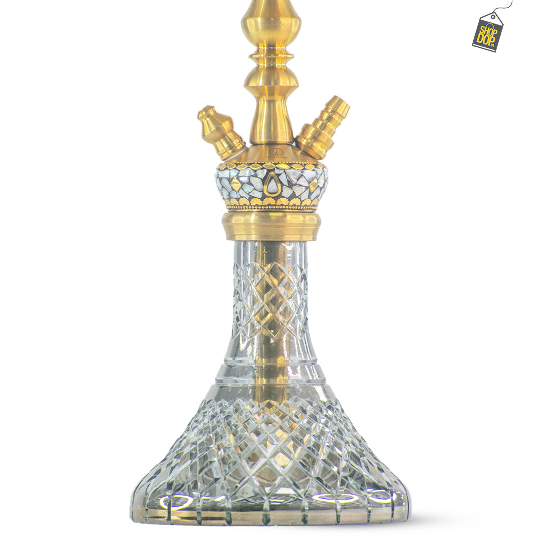 COCOYAYA Simba Hookah - Gold Stem / Cut Glass Printed Base