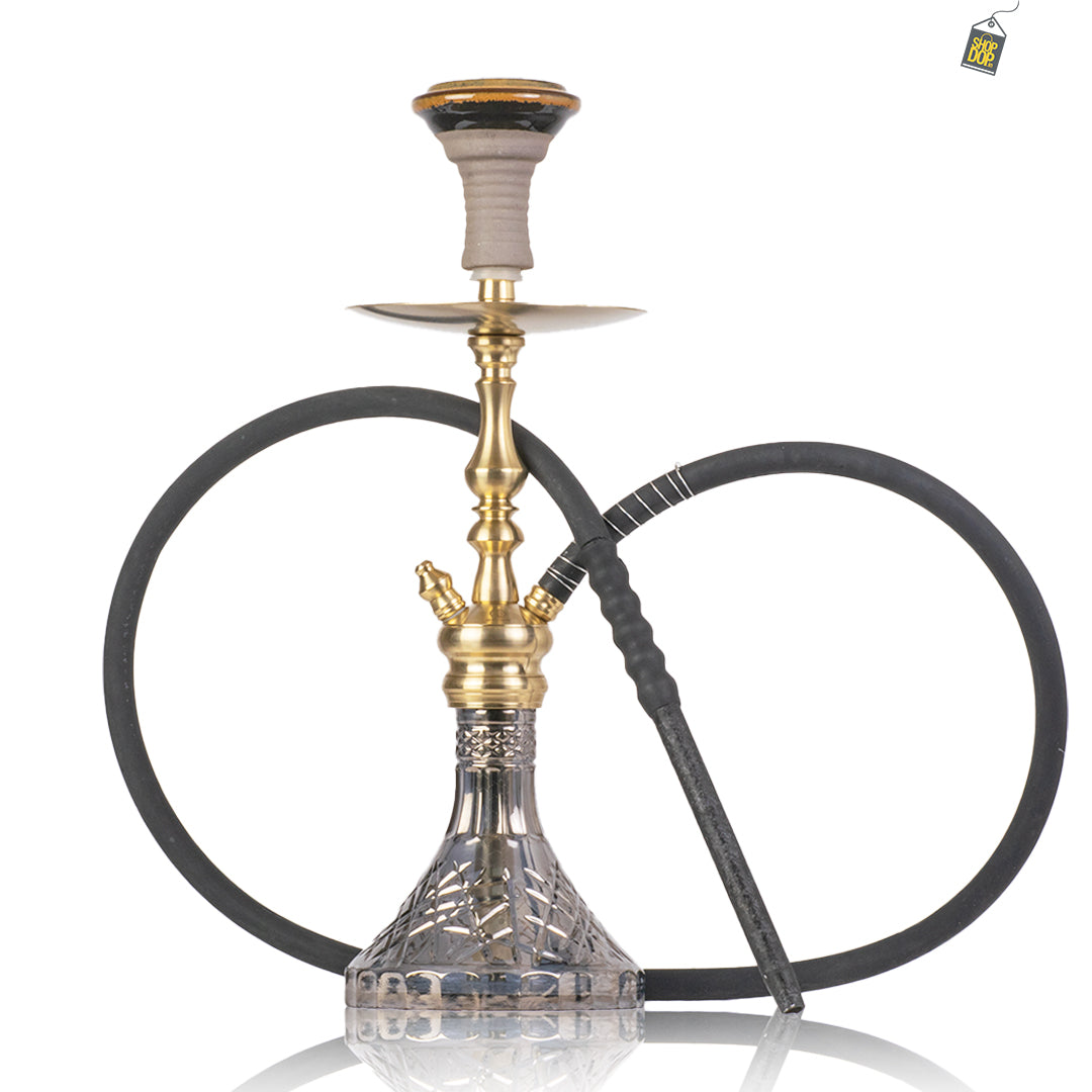 COCOYAYA Simba Hookah - Gold Stem / Dark Grey Base