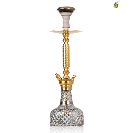 COCOYAYA Valencia Hookah - Gold Stem / Cut Glass Base