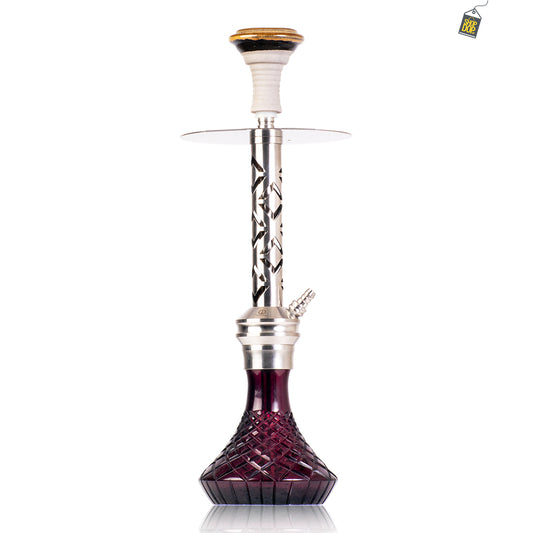COCOYAYA Valeria Hookah - Silver Stem / Purple Base