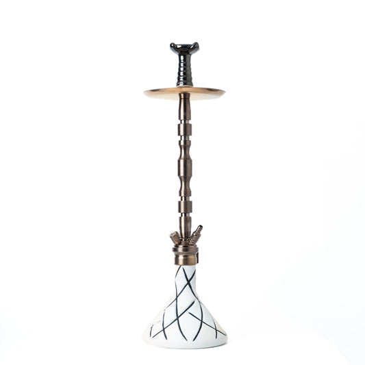 COCOYAYA King Series Hookah - White Base/Bronze Stem