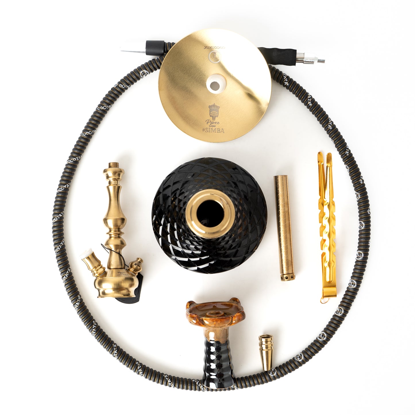 COCOYAYA Simba Hookah - Black Base/Golden Stem