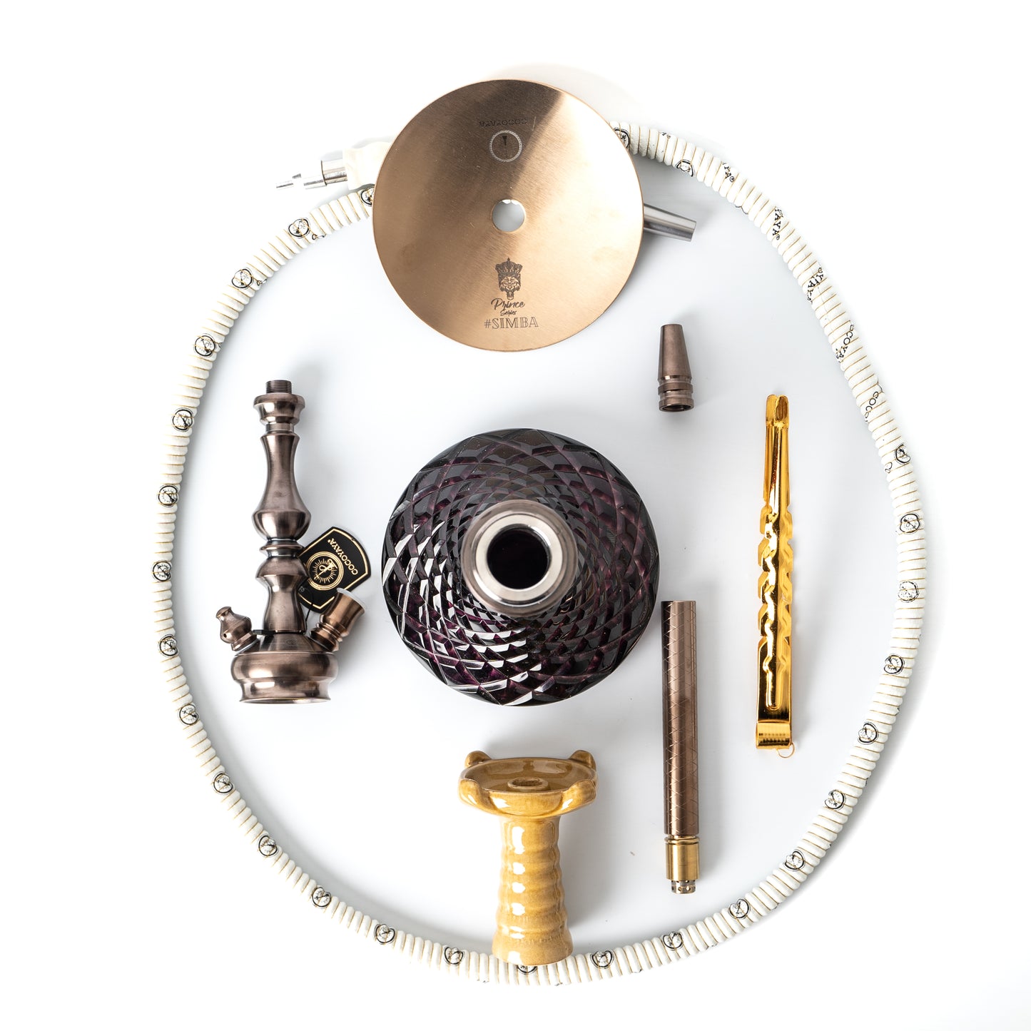 COCOYAYA Simba Hookah - Purple Base/Bronze Stem