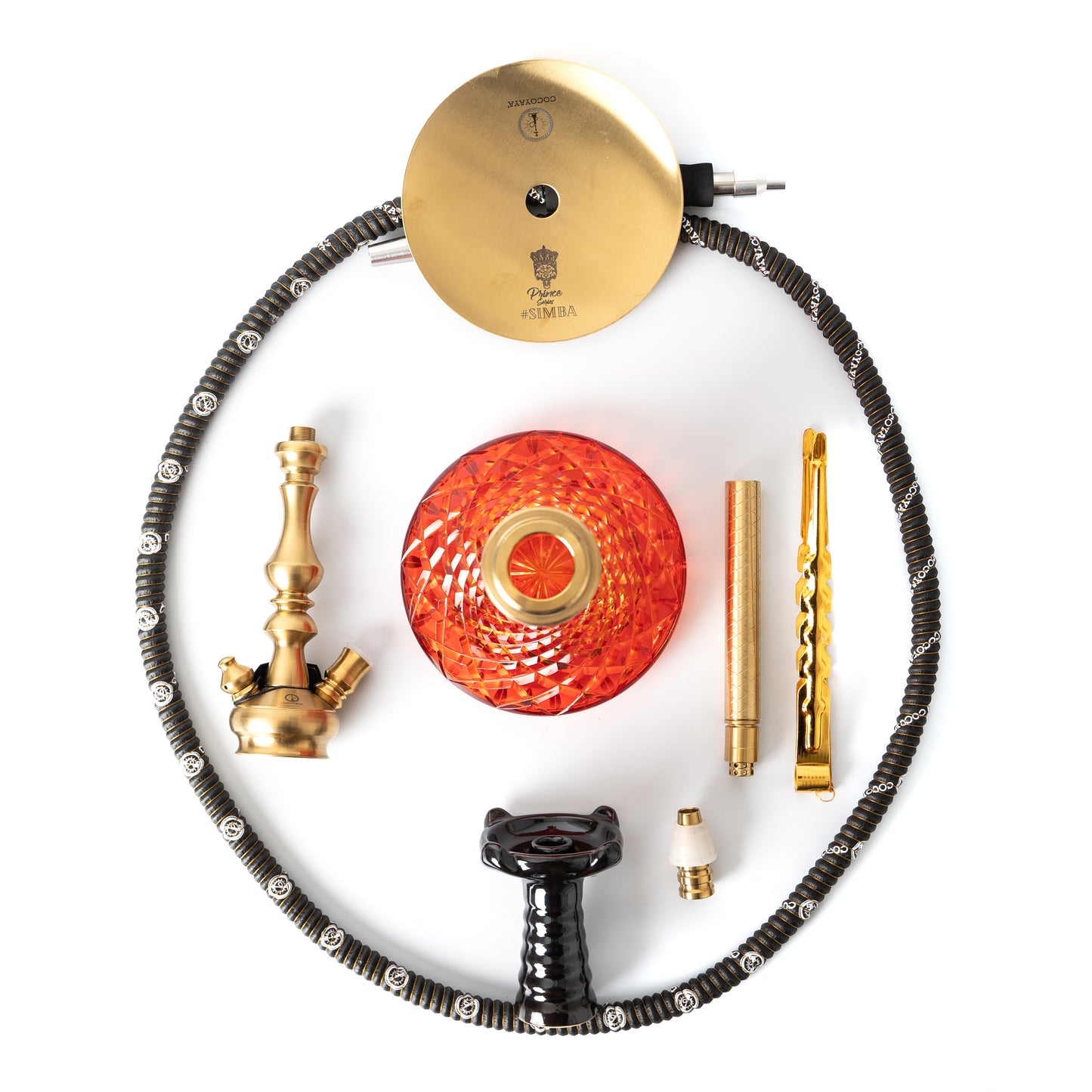 COCOYAYA Simba Hookah - Red Base/Golden Stem
