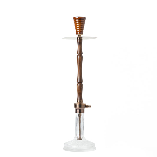 COCOYAYA Woody King Hookah - Dark Wood/Transparent Base