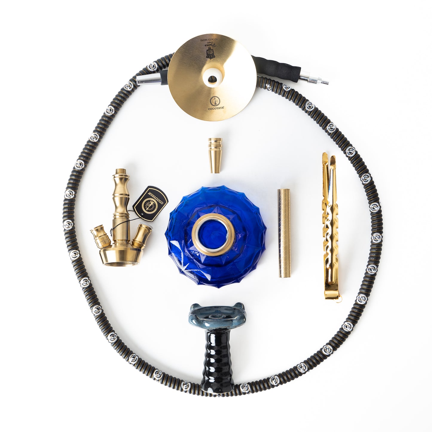 COCOYAYA Coco Mini Hookah - Golden (Blue Base)