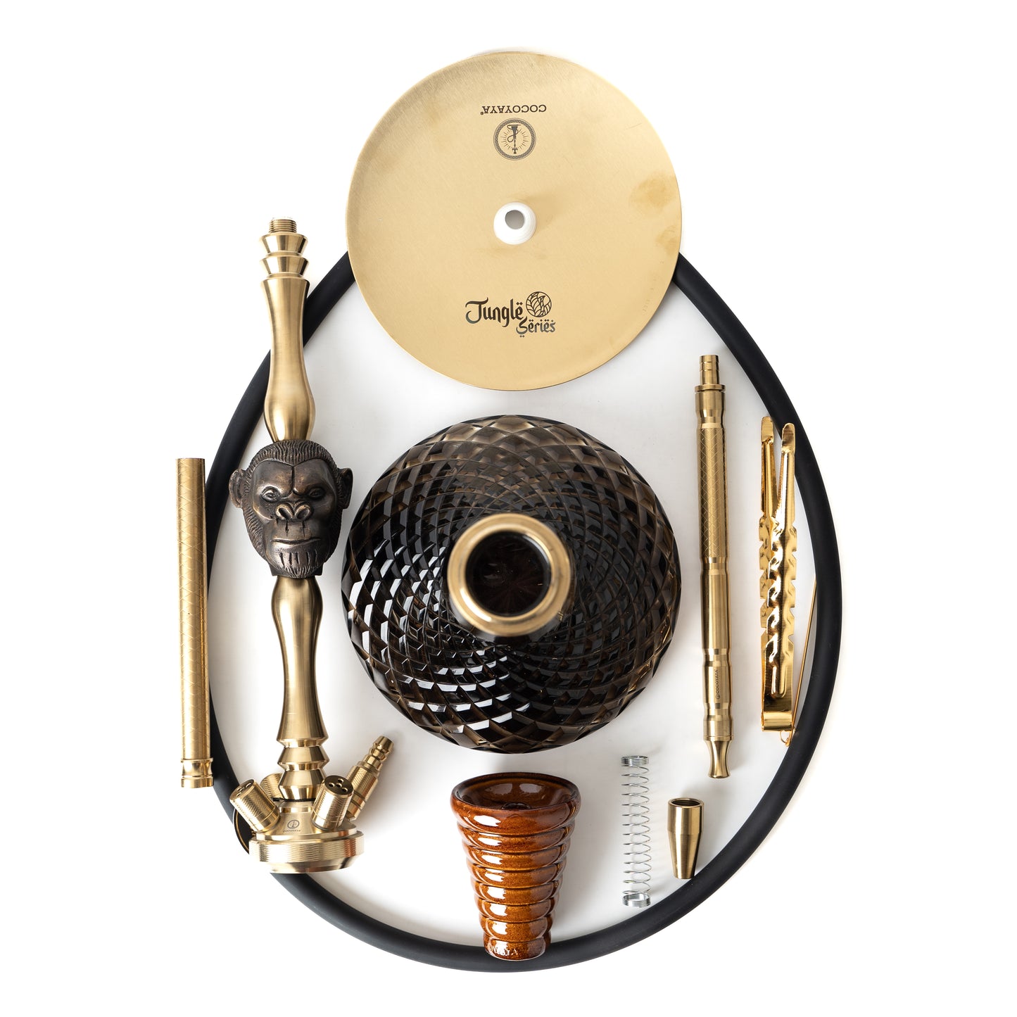 COCOYAYA Jungle Series Kong Hookah - Golden (Black Base)