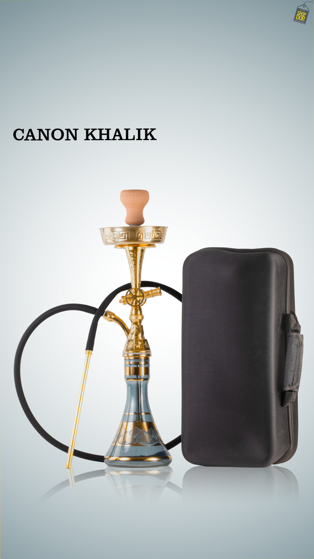Canon Khalil Gem Hookah - Gold Stem / Grey Base